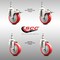 Service Caster 4 Inch 316SS Red Polyurethane 3/8 Inch Threaded Stem Caster Lock Brake, 2PK SS316TSTTL20S414-PPUB-RED-381615-2S2 - alternate 3